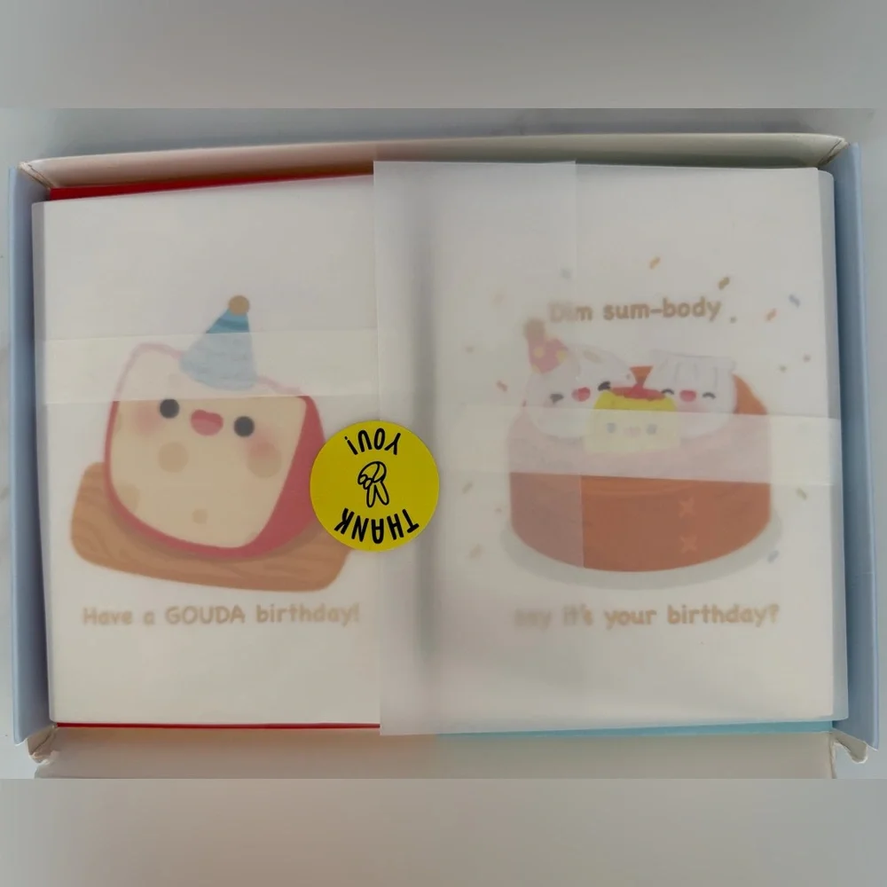 Central 23 Foiled Birthday Cards Set 24 Envelopes Stickers Anthropomorphic NEW